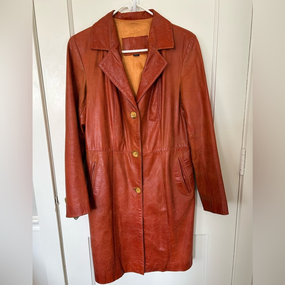 Vintage Leather Trench - Small